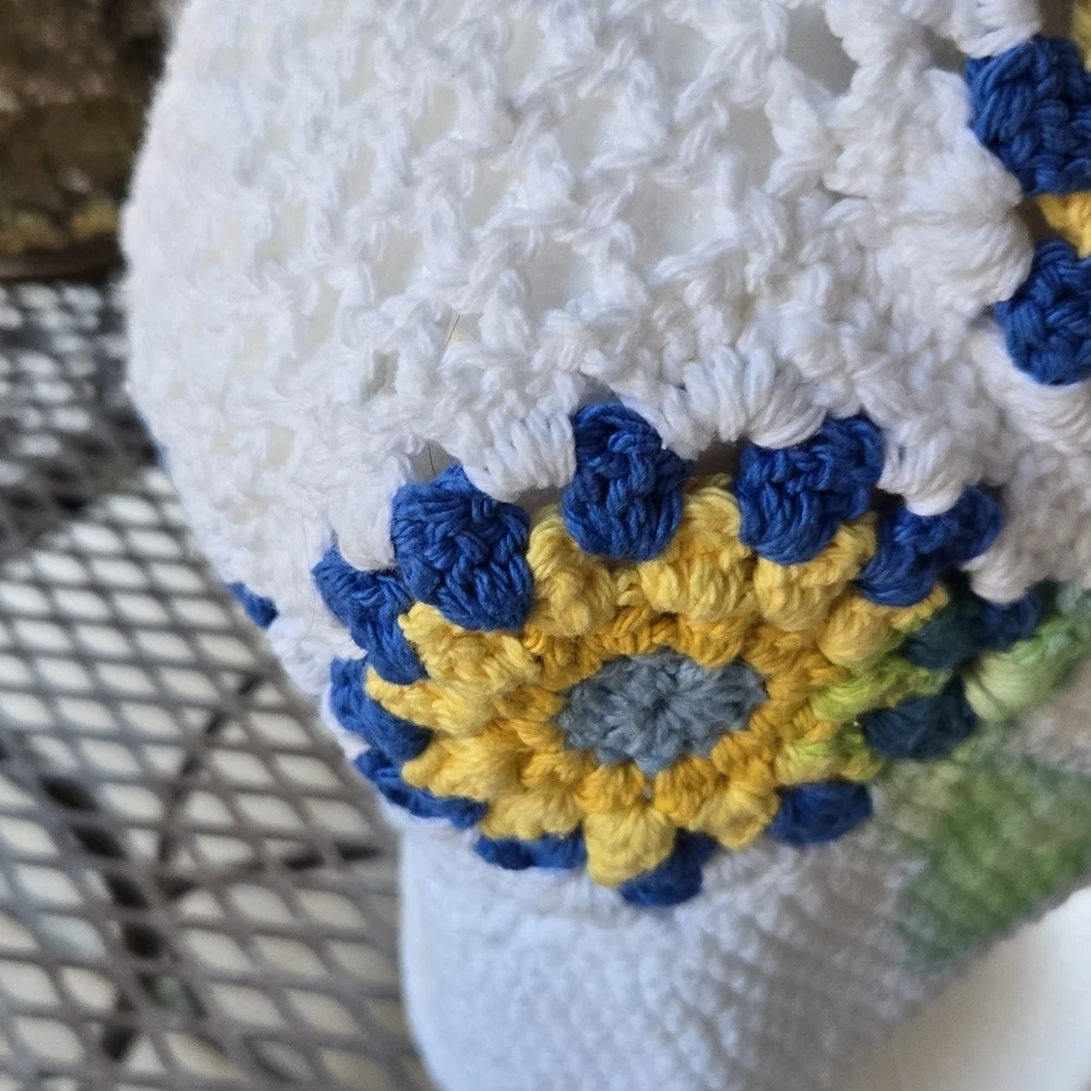 Hand Knit Floral Crochet Bucket Hat